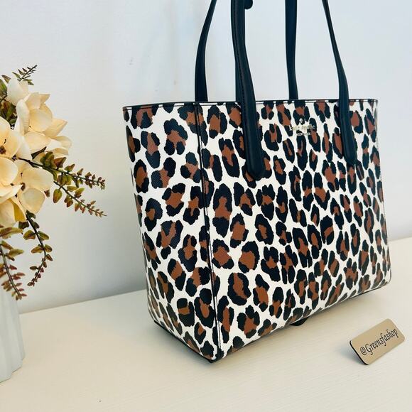 Kate Spade Purse Staci Spotted Animal Medium Tote Leopard - Picture 4 of 10